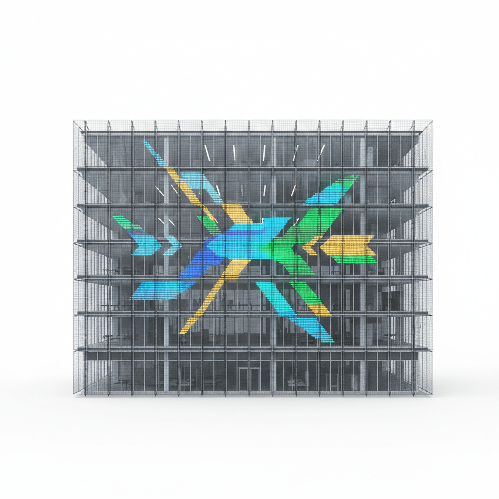 Media Facade Grid P25 — LED экран Real Focus